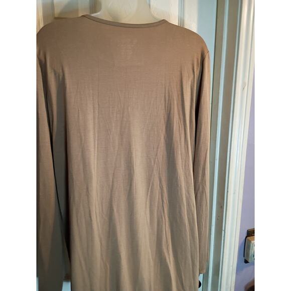 Chicos Top Brown Sz 2 L Liquid Knit Stretch Business Casual - Picture 3 of 8